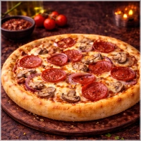 Tomato Sauce,Mozzarela,Ham,Salami