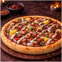 Tomato Sauce,Mozzarella,Assorted Grilled Meats,Bell Pepper, Mushrooms